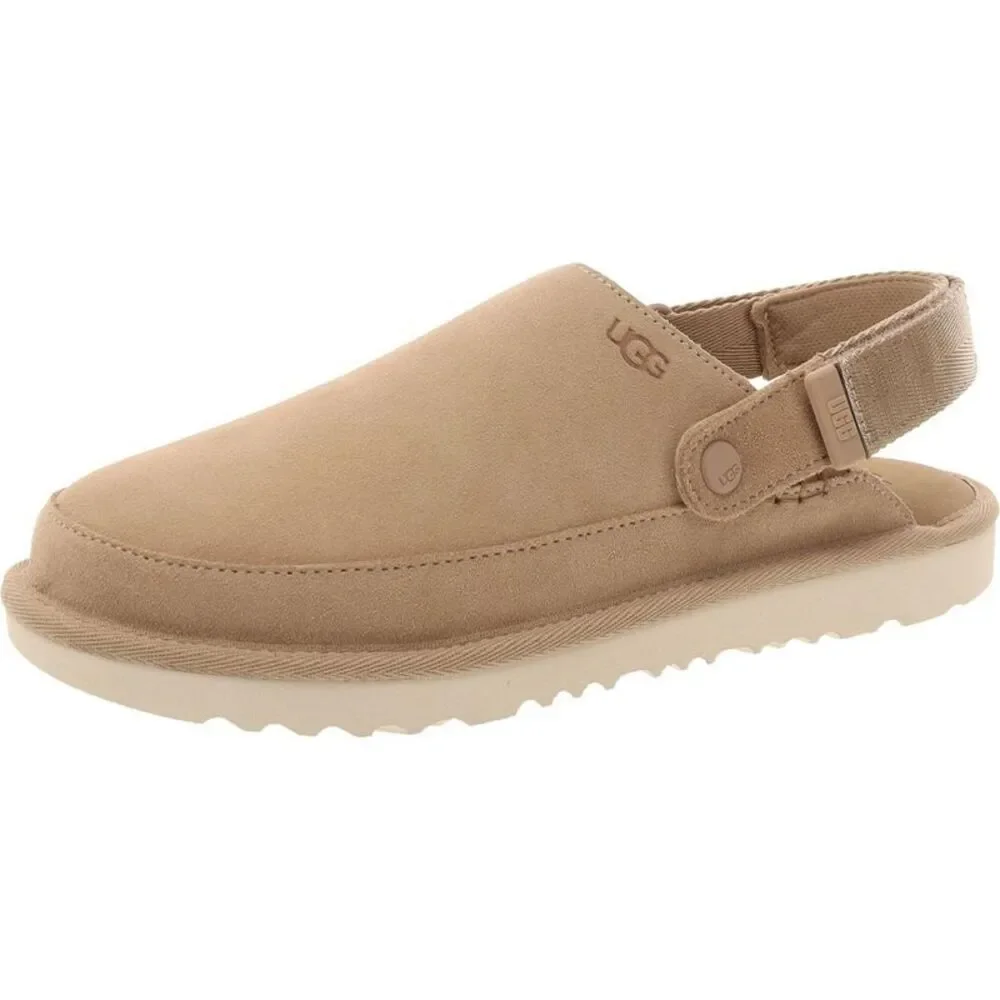 Ugg Womens Goldenstar Clog Beige Suede Slingback Mules Clogs Shoes NWT